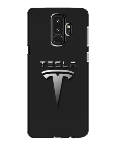 Чехол для Samsung Galaxy S9 Plus (G965) с картинкой «Стальной логотип Tesla»