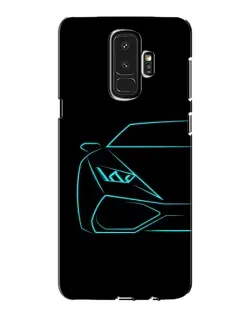 Чехол для Samsung Galaxy S9 Plus (G965) с картинкой «Голубой силуэт Lamborghini»