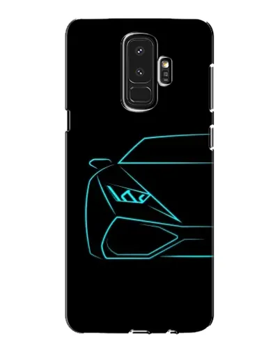 Чехол для Samsung Galaxy S9 Plus (G965) с картинкой «Голубой силуэт Lamborghini»
