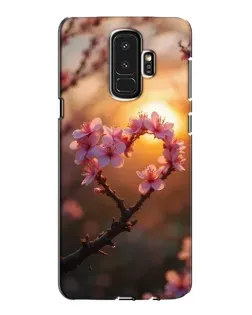 Чохол для Samsung Galaxy S9 Plus (G965) з картинкою «Рожевий цвіт  сердечко на тлі заходу»