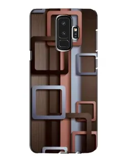 Чехол для Samsung Galaxy S9 Plus (G965) с картинкой «Коричневые объемные квадраты»