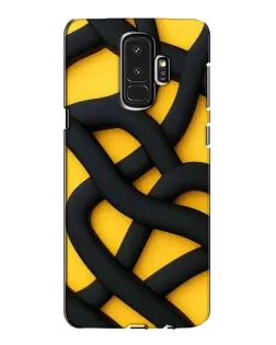 Чехол для Samsung Galaxy S9 Plus (G965) с картинкой «Черное желтое переплетение»