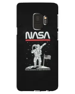 Чехол для Samsung Galaxy S9 (G960) с картинкой «NASA — шагаем по Луне»