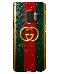 Чехол для Samsung Galaxy S9 (G960) с картинкой «Gucci — фирменная полоса и золото»