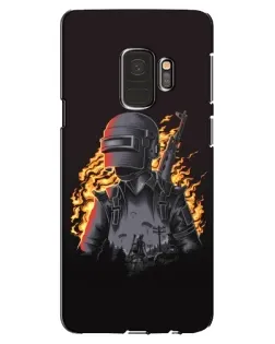 Чехол для Samsung Galaxy S9 (G960) с картинкой «PUBG — огненный силуэт»
