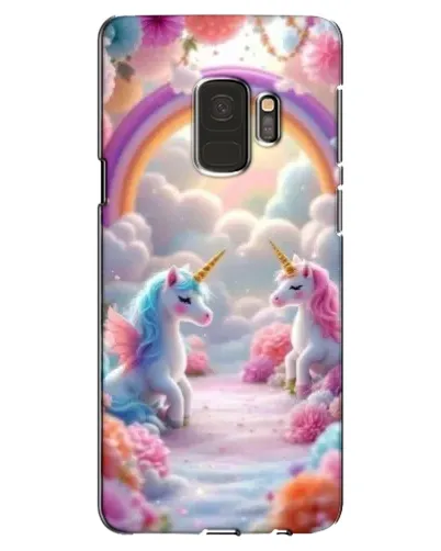 Чехол для Samsung Galaxy S9 (G960) с картинкой «Радуга и единороги»