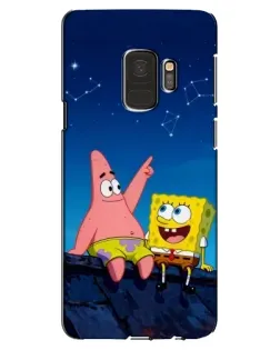 Чехол для Samsung Galaxy S9 (G960) с картинкой «Губка Боб и Патрик ночью»