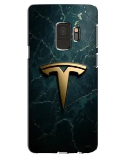 Чехол для Samsung Galaxy S9 (G960) с картинкой «Мраморная Tesla Gold»
