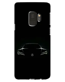 Чехол для Samsung Galaxy S9 (G960) с картинкой «Mercedes — силуэт авто»