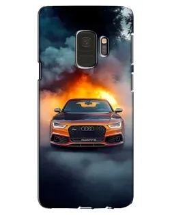 Чехол для Samsung Galaxy S9 (G960) с картинкой «Audi в огненном дыму»