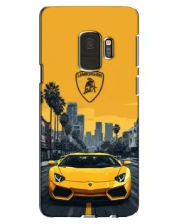 Чехол для Samsung Galaxy S9 (G960) с картинкой «Желтый Lamborghini город»