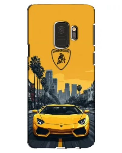 Чехол для Samsung Galaxy S9 (G960) с картинкой «Желтый Lamborghini город»