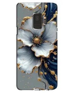 Чохол для Samsung Galaxy S9 (G960) з картинкою «Біла квітка та золотий флюїд»