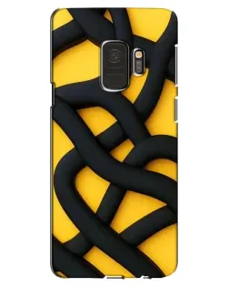 Чехол для Samsung Galaxy S9 (G960) с картинкой «Черное желтое переплетение»