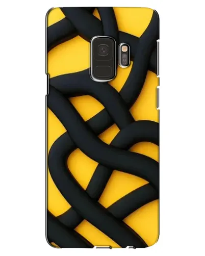 Чехол для Samsung Galaxy S9 (G960) с картинкой «Черное желтое переплетение»