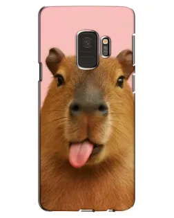 Чехол для Samsung Galaxy S9 (G960) с картинкой «Капибара с языком»