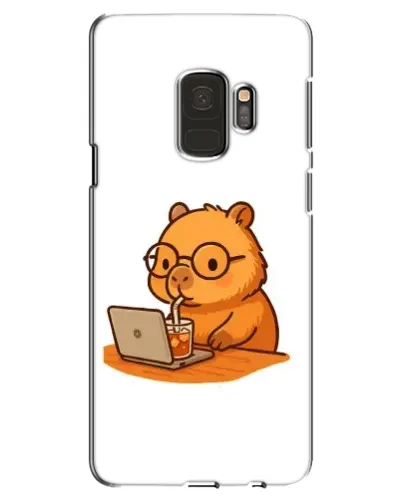 Чехол для Samsung Galaxy S9 (G960) с картинкой «Капибара с ноутбуком»