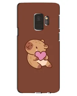 Чехол для Samsung Galaxy S9 (G960) с картинкой «Капибара с сердцем»