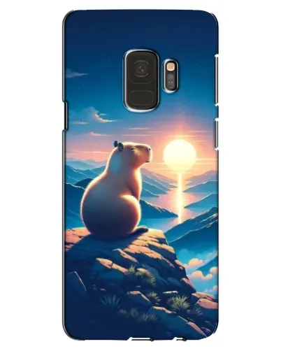 Чехол для Samsung Galaxy S9 (G960) с картинкой «Закат солнца с капибарой»