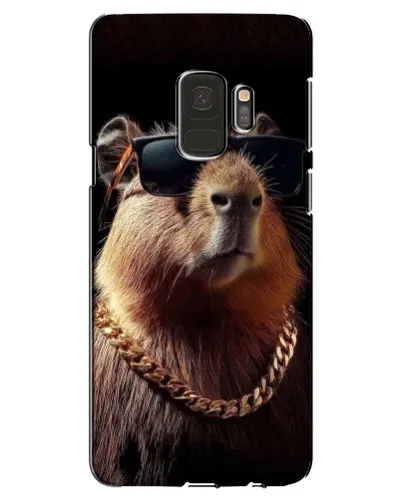 Чехол для Samsung Galaxy S9 (G960) с картинкой «Капибара золотая цепь»
