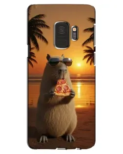 Чехол для Samsung Galaxy S9 (G960) с картинкой «Капибара с пиццей»