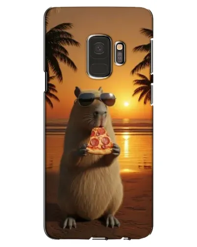 Чехол для Samsung Galaxy S9 (G960) с картинкой «Капибара с пиццей»