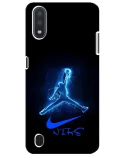 Чехол для Samsung Galaxy M01 Core (A013F) с картинкой «Jordan Neon Blue»