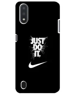Чехол для Samsung Galaxy M01 Core (A013F) с картинкой «Текстовый принт Nike»