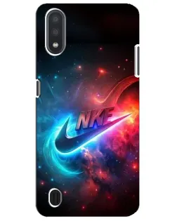 Чехол для Samsung Galaxy M01 Core (A013F) с картинкой «Огненный логотип Nike»