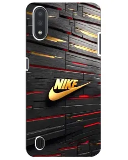 Чехол для Samsung Galaxy M01 Core (A013F) с картинкой «Золотой Nike на металле»
