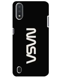 Чехол для Samsung Galaxy M01 Core (A013F) с картинкой «NASA — вертикальный логотип»