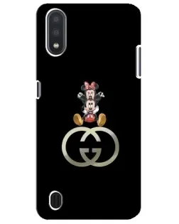 Чехол для Samsung Galaxy M01 Core (A013F) с картинкой «Минни Маус на лого»