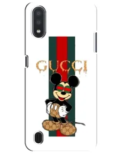 Чехол для Samsung Galaxy M01 Core (A013F) с картинкой «Микки Маус Gucci — полосы»