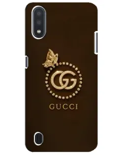 Чехол для Samsung Galaxy M01 Core (A013F) с картинкой «Gucci — золотая бабочка»