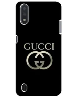Чохол для Samsung Galaxy M01 Core (A013F) з картинкою «Gucci — золото на чорному»