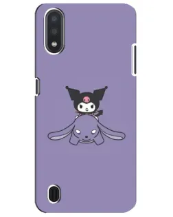 Чехол для Samsung Galaxy M01 Core (A013F) с картинкой «Kuromi на лиловом фоне»