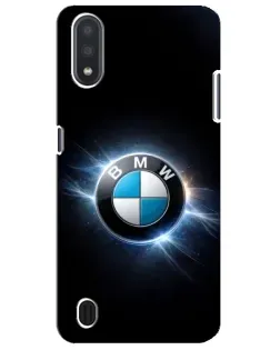 Чехол для Samsung Galaxy M01 Core (A013F) с картинкой «BMW — неоновое сияние»