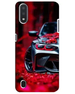 Чехол для Samsung Galaxy M01 Core (A013F) с картинкой «Спортивная BMW и цветы»