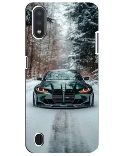 Чехол для Samsung Galaxy M01 Core (A013F) с картинкой «BMW в зимнем лесу»
