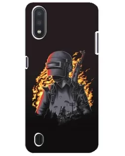 Чехол для Samsung Galaxy M01 Core (A013F) с картинкой «PUBG — огненный силуэт»