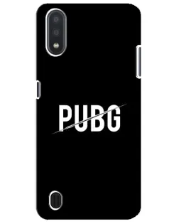 Чехол для Samsung Galaxy M01 Core (A013F) с картинкой «PUBG — белый логотип»
