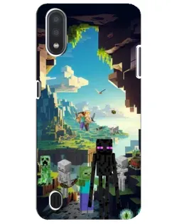 Чехол для Samsung Galaxy M01 Core (A013F) с картинкой «Эндермен в лесу»