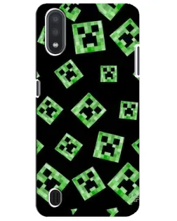 Чехол для Samsung Galaxy M01 Core (A013F) с картинкой «Паттерн с криперами»