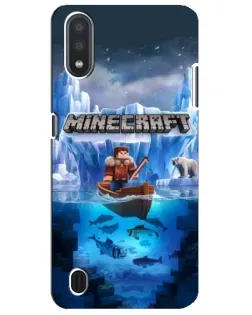 Чехол для Samsung Galaxy M01 Core (A013F) с картинкой «Minecraft ледяной мир»