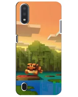 Чехол для Samsung Galaxy M01 Core (A013F) с картинкой «Майнкрафт закат солнца»