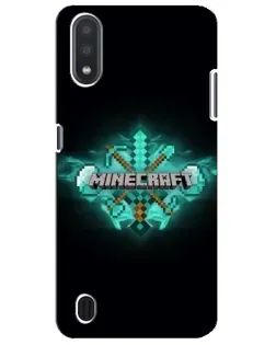 Чехол для Samsung Galaxy M01 Core (A013F) с картинкой «Minecraft Diamond лого»