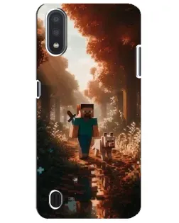 Чехол для Samsung Galaxy M01 Core (A013F) с картинкой «Стив в лесу»