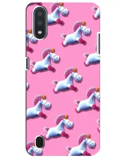 Чехол для Samsung Galaxy M01 Core (A013F) с картинкой «Единороги на розовом»