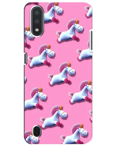 Чехол для Samsung Galaxy M01 Core (A013F) с картинкой «Единороги на розовом»