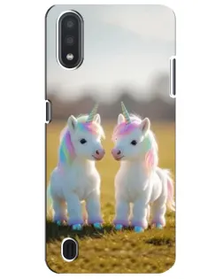 Чехол для Samsung Galaxy M01 Core (A013F) с картинкой «Пара единорогов»